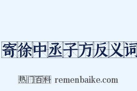 寄徐中丞子方反义词是什么意思的图片